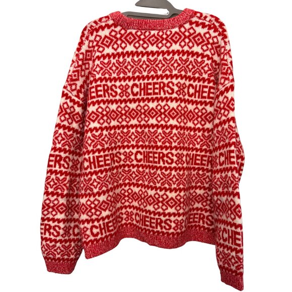 A New Day Fair Isle Cheers Red & White Christmas Womans Sweater - Size XXL - Picture 6 of 8